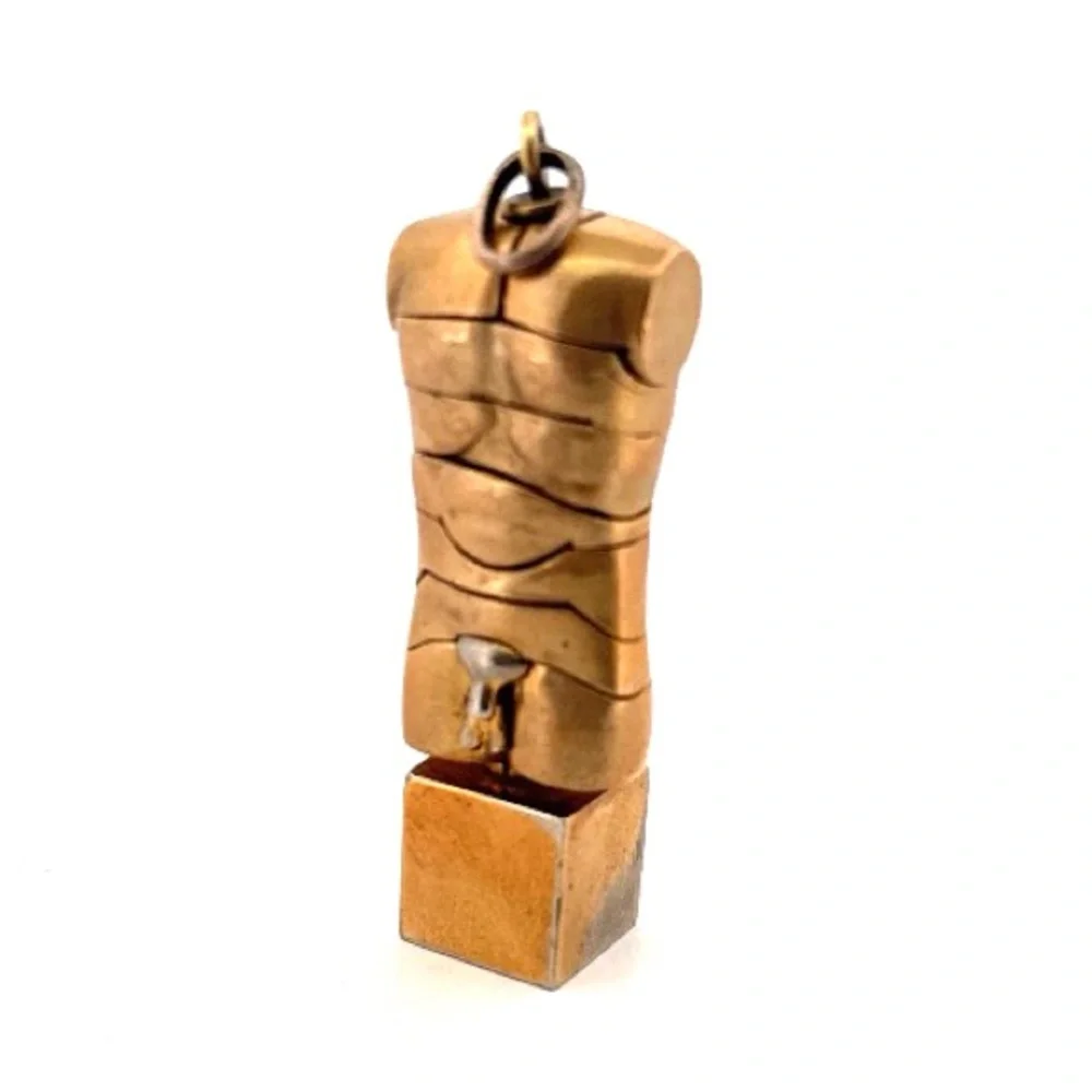 Brass Puzzle Pendant “Micro David” by Miguel Berrocal